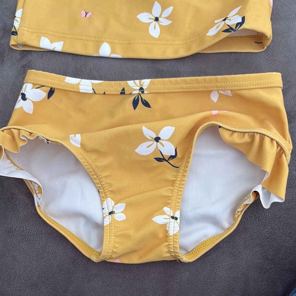 Carters Floral Yellow Kids Swim Set size 6 months - Picture 3 of 9